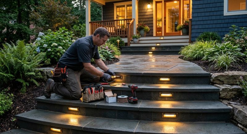 Sidewalk Lighting Installation in Olathe, KS